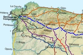 mapa 5 etapas caminos de santiago
